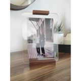 Lüks Ahşap Ceviz Fotoğraf Standı - El Yapımı | Dikey ve Yatay Kullanım | Çiçek/yaprak Sergileme Çerçevesi - Cam Alanı 14x19 - Ahşap - Ceviz