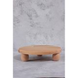 Lüks Ahşap Sunumluk - Top Ayaklı Yuvarlak Sunum Tabağı - Kahve, Peynir, Pasta Sunum Standı - 25 Cm