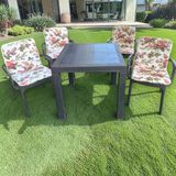 LÜKS ARKALIKLI SANDALYE MİNDERİ 4LÜ 4CM SÜNGERLİ İNGİLİZ GÜLÜ 42x42