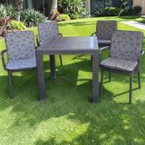 LÜKS ARKALIKLI SANDALYE MİNDERİ 6LI 4CM SÜNGERLİ ÖRÜMCEK DESEN 42x42