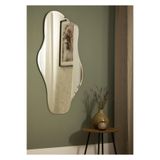 Lüks Asimetrik Ayna/Bizoteli Asimetrik Ayna/Ayna Dekoru/Salon Aynası Düz 55 x 110