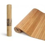 Lüks Bambu Banyo Paspası & Mutfak Matı | Kaydırmaz Tabanlı, Suya Dayanıklı | Çamaşır Makinesi Üstü Dekoratif Örtü Olarak Kullanılabilir | Doğal Ahşap Görünümlü