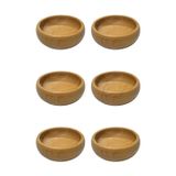 Lüks Bambu Çerez Seti – 6'lı Şık Yuvarlak Çerezlik Kase – 8 cm