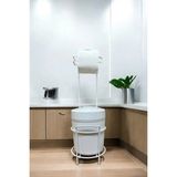 Lüks Banyo Mutfak Çöp Kovası Metal Standlı Tuvalet Wc Kağıtlık Seti - Beyaz