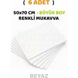 Lüks Beyaz Mukavva 2,0 mm 50x70 cm 6 Adet (Tek Yüzü Beyaz Tek Yüzü Gri) Kalın-Sert. Pürüzsüz Yüzey.