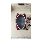 Lüks Bordo Kapitone Desenli Makyaj ve Kozmetik Çantası - Option-1 - 001-Renkli
