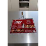 Lüks Büyük Kafesli Tel Izgara Mangal Izgara Et Ve Balık Izgarası 30x40 Cm