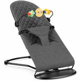 Lüks Cotton Bebek Ana Kucağı, 3 Kademeli Sallanan, Katlanabilir Ergonomik Dinlenme Koltuğu, Emniyet Tokalı, Oyuncak Aparatlı, Kaydırmaz Tabanlı, Yumuşak Kılıflı Kompakt Seyahat İçin Bebek Ana Kucağı