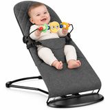 Lüks Cotton Bebek Ana Kucağı, 3 Kademeli Sallanan, Katlanabilir Ergonomik Dinlenme Koltuğu, Emniyet Tokalı, Oyuncak Aparatlı Tasarım, Kaydırmaz Tabanlı, Yumuşak Kılıflı Seyahat İçin Bebek Ana Kucağı