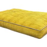 Lüks Dayanıklı Şönil Kumaş Visco Dolgulu Çift Taraflı Ve Fermuarlı Yıkanabilir Köpek Yatağı-XXL (85x125x10cm)(FşönilHardal)