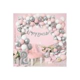 Lüks Doğum Günü Balon Zincir Set, MAKARON PEMBE