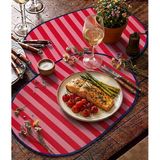 Lüks Duck Kumaş 2'Li Oval Amerikan Servis Seti - Su İtici Ve Leke Tutmaz - 35X45 Cm