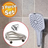 Luks Dus Basligi Banyo Fiskiyesi Seti Fume Renk Fiskiye Telefon Fonksiyonlu Baslik Metal Hortum