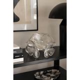 Lüks El Yapımı Kristal Cam Çiçek Dekoratif Obje – El Kesmesi Kristal Top Detaylı