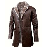 Lüks Erkek Deri Kaban, Karartmalı Bordo, Koyun Derisi, Dar Kesim, Kışlık Trençkot, Kapaklı Cepli (Karartmalı Kahverengi Trençkot Kaban, 7XL)