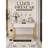 Lüks Gold Detaylı Dresuar Antre - Hol - Beyaz - Altın