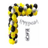Lüks Gümüş Sarı Doğum Günü Balon Zincir Seti, 5