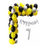 Lüks Gümüş Sarı Doğum Günü Balon Zincir Seti, 7