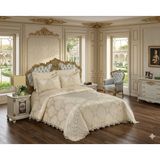 Lüks Habibe Güpürlü Polyester Pamuk Kumaş Krem Gelin Seti 6 Parça 250 x 260 Cm 146