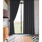 Lüks House Karartma Perde Blackout Fon Perde Koyu Gri Düz Dikim 100 x 265 cm