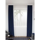 Lüks House Lüks Keten Görünümlü Pilesiz Etek Kurşunlu Beyaz Rengi 250x270 cm Tül Perde