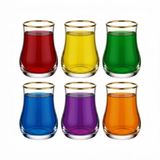 Lüks Kahve Yanı Su Bardağı - 6'lı Set - Kristal Kesim Cam Likör Bardağı - Ayaklı Şık Sunum Bardağı - Kahve Yanı İkramlığı 60 ml