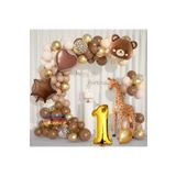 Lüks Kahverengi Balon Zincir Set, KAHVERENGİ 5675674567564