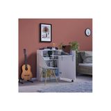 Lüks Kapaklı Çalışma Masası Kitaplık %100 Mdf Bilgisayar Ders Çalışma Masası Md002 Beyaz