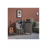 Lüks Kapaklı Çalışma Masası Kitaplık %100 Mdf Bilgisayar Ders Çalışma Masası Md002 Kül Gri