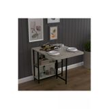 Lüks Katlanır Mutfak Yemek Masası %100 Mdf Pratik Çalışma Masası Km31 Retro Gri
