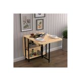 Lüks Katlanır Mutfak Yemek Masası %100 Mdf Pratik Çalışma Masası Km31 Safir Meşe
