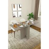 Lüks Katlanır Mutfak Yemek Masası %100 Mdf Pratik Çalışma Masası Km32 Kül Gri