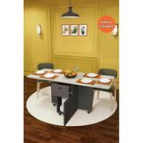 Lüks Katlanır Mutfak Yemek Masası %100 Mdf Pratik Çekmeceli Çalışma Masası Km04