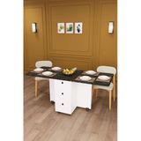 Lüks Katlanır Mutfak Yemek Masası %100 Mdf Pratik Çekmeceli Çalışma Masası Km30