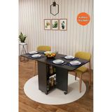 Lüks Katlanır Mutfak Yemek Masası %100 Mdf Pratik Raflı Çalışma Masası Km29