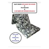 Lüks Katlanır Yatak 70X180x6 Cm Sünger Dünya Saat Desen