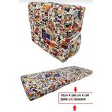 Lüks Katlanır Yatak 70X180x6 Cm Sünger Love Desen