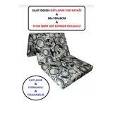 Lüks Katlanır Yatak 80X180x8 Cm Sünger Dünya Saat Desen
