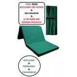 Lüks Katlanır Yatak 80X180x8 Cm Sünger Düz Yeşil