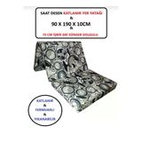 Lüks Katlanır Yatak 90X190x10 Cm Sünger Dünya Saat Desen