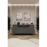 Lüks Konsol Tv Ünitesi %100 Mdf Salon Ve Yemek Odası Ünitesi Knsl02 Koyu Gri