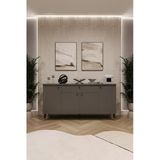 Lüks Konsol Tv Ünitesi %100 Mdf Salon Ve Yemek Odası Ünitesi Knsl03 Koyu Gri