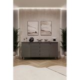Lüks Konsol Tv Ünitesi %100 Mdf Salon Ve Yemek Odası Ünitesi Knsl04 Koyu Gri
