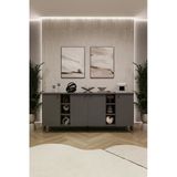 Lüks Konsol Tv Ünitesi %100 Mdf Salon Ve Yemek Odası Ünitesi Knsl05 Koyu Gri