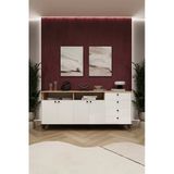 Lüks Konsol Tv Ünitesi %100 Mdf Salon Ve Yemek Odası Ünitesi Knsl06 Beyaz - Karına