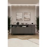 Lüks Konsol Tv Ünitesi %100 Mdf Salon Ve Yemek Odası Ünitesi Knsl06 Koyu Gri
