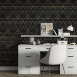 Lüks Kozmik Desenli Geometrik Duvar Kağıdı, Kendinden Yapışkanlı Çok Amaçlı PVC Folyo, DIY Duvar Kağıdı (66x198 cm)