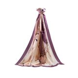 LÜKS MEDİNE İPEĞİ BATİK DESENLİ LİLA RENKLİ 75X195 KIRIŞMAZ ŞAL MOSS KREP DİKİŞ TİPİ İTALYAN DİKİŞLİ