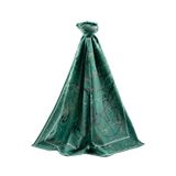 LÜKS MEDİNE İPEĞİ BOYA DAMLASI DESENLİ PETROL YEŞİLİ RENKLİ 75X195 KIRIŞMAZ ŞAL MOSS KREP DİKİŞ TİPİ İTALYAN DİKİŞLİ