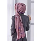 LÜKS MEDİNE İPEĞİ BOYA DAMLASI DESENLİ PUDRA RENKLİ 75X195 KIRIŞMAZ ŞAL MOSS KREP DİKİŞ TİPİ İTALYAN DİKİŞLİ